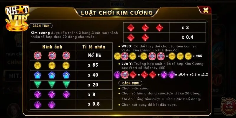 Bỏ túi kinh nghiệm chơi mini game kim cương thắng lớn