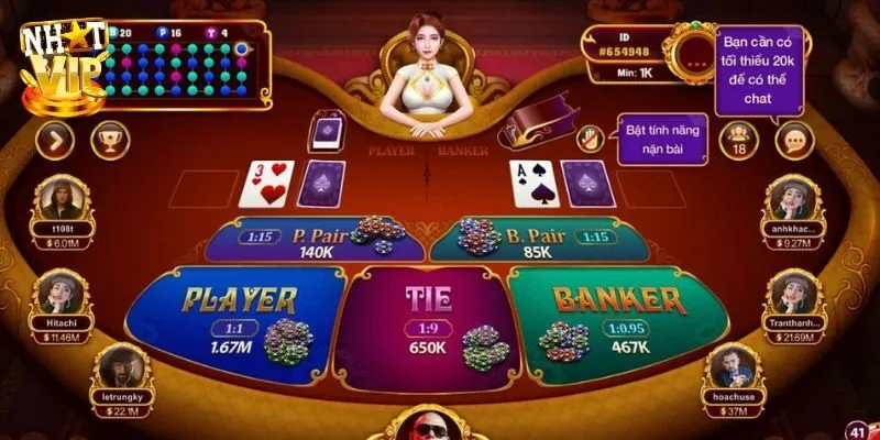 Quy trình tham gia chơi Baccarat kim tài tại Nhatvip